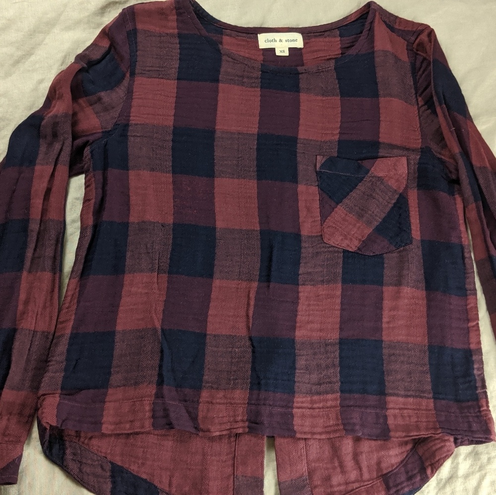 Cloth and Stone Striped Long sleeve Blouse